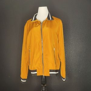 Forever 21 Men's Gold with Black n White trim Bomber Jacket